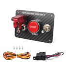 Painel De Ignição LED De Fibra De Carbono 12V Com 3 Botões, Modificação Universal Para Carros