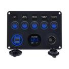 Painel De Interruptores Marítimos À Prova d'Água 24V Com 5 Botões, USB, Voltímetro LED E Tomada Para