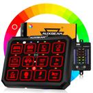 Painel de Interruptores RGB Auxbeam RB120 de 12 Posições, à Prova d'Água, 12-24V