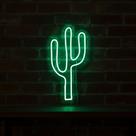 Painel de Led Neon Cacto verde tropical decoração abajur luminária econômico 34x19 Painel de Led Neon Cacto verde tropical decoração abajur luminária econômico 34x19