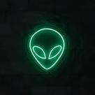 Painel de Led Neon et extraterrestre verde decoração abajur luminária econômico alien 27x22