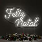 Painel de Led Neon Feliz Natal decoração natalina presente luminária baixo consumo de energia 50x28