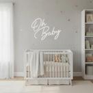 Painel de Led Neon Oh Baby decoração luminária Art Prime Poá Baixo consumo de energia
