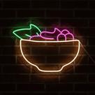 Painel de Led Neon Pote açaí decoração luminária sorveteria econômico 35x25 Painel de Led Neon Pote açaí decoração luminária sorveteria econômico 35x25