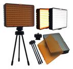 Painel de LED Soleste TL-160 + Mini Tripé de Mesa em Metal Iluminação Profissional e Portátil S Painel de LED Soleste TL-160 + Mini Tripé de Mesa em Metal Iluminação Profissional e Portátil S