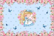 Painel de Lona Alice no País das Maravilhas Cute Coelho Flores Borboletas Painel de Lona Alice no País das Maravilhas Cute Coelho Flores Borboletas
