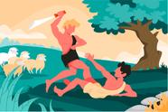 Painel de Lona Bíblico Religioso Cain e Abel