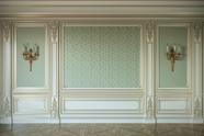 Painel de Lona Boiserie Vintage Candeladros Painel de Lona Boiserie Vintage Candeladros