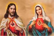 Painel de Lona Coração de Jesus e Imaculado Coração de Maria Painel de Lona Coração de Jesus e Imaculado Coração de Maria
