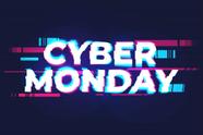 Painel de Lona Cyber Monday Neon Fundo Azul