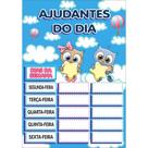 Painel De Lona Escolar Ajudantes Do Dia - 100x070cm