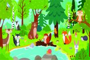 Painel de Lona Floresta Animais Tranquilidade Painel de Lona Floresta Animais Tranquilidade