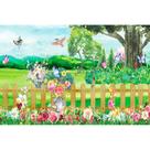 Painel De Lona Jardim Aquarela Pássaros e Borboletas Painel De Lona Jardim Aquarela Pássaros e Borboletas