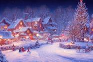 Painel de Lona Natal Background Desenhado Pintura