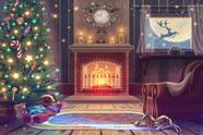 Painel de Lona Natal Mágico Esperando Papai Noel Painel de Lona Natal Mágico Esperando Papai Noel