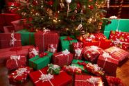 Painel de Lona Natal Muitos Presentes na Árvore