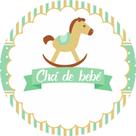 Painel de Lona Redondo Chá De Bebê Cavalinho De Brinquedo Menino