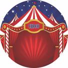 Painel de Lona Redondo Circo Espetáculo Estrelado