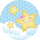 Painel de Lona Redondo Estrelinha Sorrindo