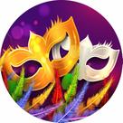 Painel de Lona Redondo Máscaras de Carnaval