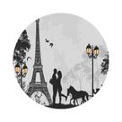 Painel de Lona Redondo Paris Lua Noite