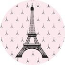 Painel de Lona Redondo Paris Torre Eiffel