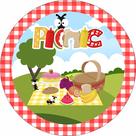 Painel de Lona Redondo PicNic Xadrez no Parque Formiguinhas