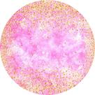 Painel de Lona Redondo Rosa Aquarela Manchas Glitter Dourado