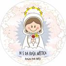 Painel de Lona Redondo Santinhos Católicos Nossa Senhora da Rosa Mística