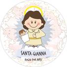 Painel de Lona Redondo Santinhos Católicos Santa Gianna Painel de Lona Redondo Santinhos Católicos Santa Gianna