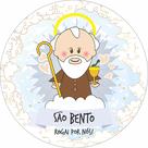 Painel de Lona Redondo Santinhos Católicos São Bento