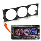 Painel De Medidores Triplo Universal Preto De 3 Furos 52mm Para Slot De Rádio Single DIN