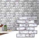 Painel de Parede Commomy 3D Tijolinho Falso em PVC Cinza com Efeito Caiação Painel de Parede Commomy 3D Tijolinho Falso em PVC Cinza com Efeito Caiação