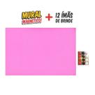 Painel de Parede Mural de Fotos e Recados Decoração Rosa 40x60 cm + 12 Imãs Bolinha Painel de Parede Mural de Fotos e Recados Decoração Rosa 40x60 cm + 12 Imãs Bolinha