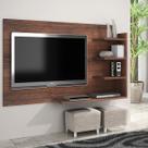 Painel de Parede para Tv Sala Elegante 4 Prateleira Café