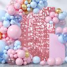 Painel de parede Shimmer LuoluoHouse Pink Sequin 18 painéis 36x36cm