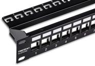 Painel de patch TRENDnet TC-KP24S de 24 portas 1U com caixa blindada
