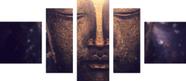 Painel De Quadro Mosaico 5 Partes Budismo Buda Meditano Sala