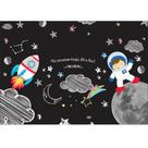 Painel de Tecido Sublimado Astronauta e Foguete Espaço Cute