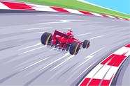 Painel de Tecido Sublimado Corrida de Carro Curva em Velocidade Painel de Tecido Sublimado Corrida de Carro Curva em Velocidade