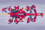 Painel de Tecido Sublimado Corrida de Carro Pit Stop Painel de Tecido Sublimado Corrida de Carro Pit Stop