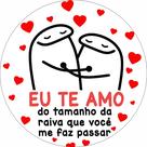 Painel de Tecido Sublimado Redondo Bento Cake Flork Amor Corações c/ Elástico