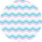 Painel De Tecido Sublimado Redondo Chevron Baby Rosa e Azul C/Elástico