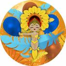Painel de Tecido Sublimado Redondo Dançarina do Carnaval c/ Elástico