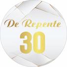 Painel de Tecido Sublimado Redondo De Repente 30 Dourado Luxo C/Elastico