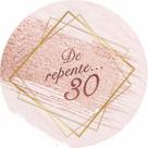 Painel de Tecido Sublimado Redondo De Repente 30 Formas Douradas e Glitter Rosa c/ Elástico