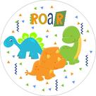 Painel de Tecido Sublimado Redondo Dino Baby Cute Rugido C/ Elástico