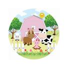 Painel de Tecido Sublimado Redondo Fazendinha Rosa Animais e Jardim Menina C/Elastico Painel de Tecido Sublimado Redondo Fazendinha Rosa Animais e Jardim Menina C/Elastico