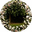 Painel de Tecido Sublimado Redondo Flores Círculo Floral c/ Elástico
