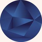 Painel de Tecido Sublimado Redondo Formas Geometricas Azul c/ Elástico